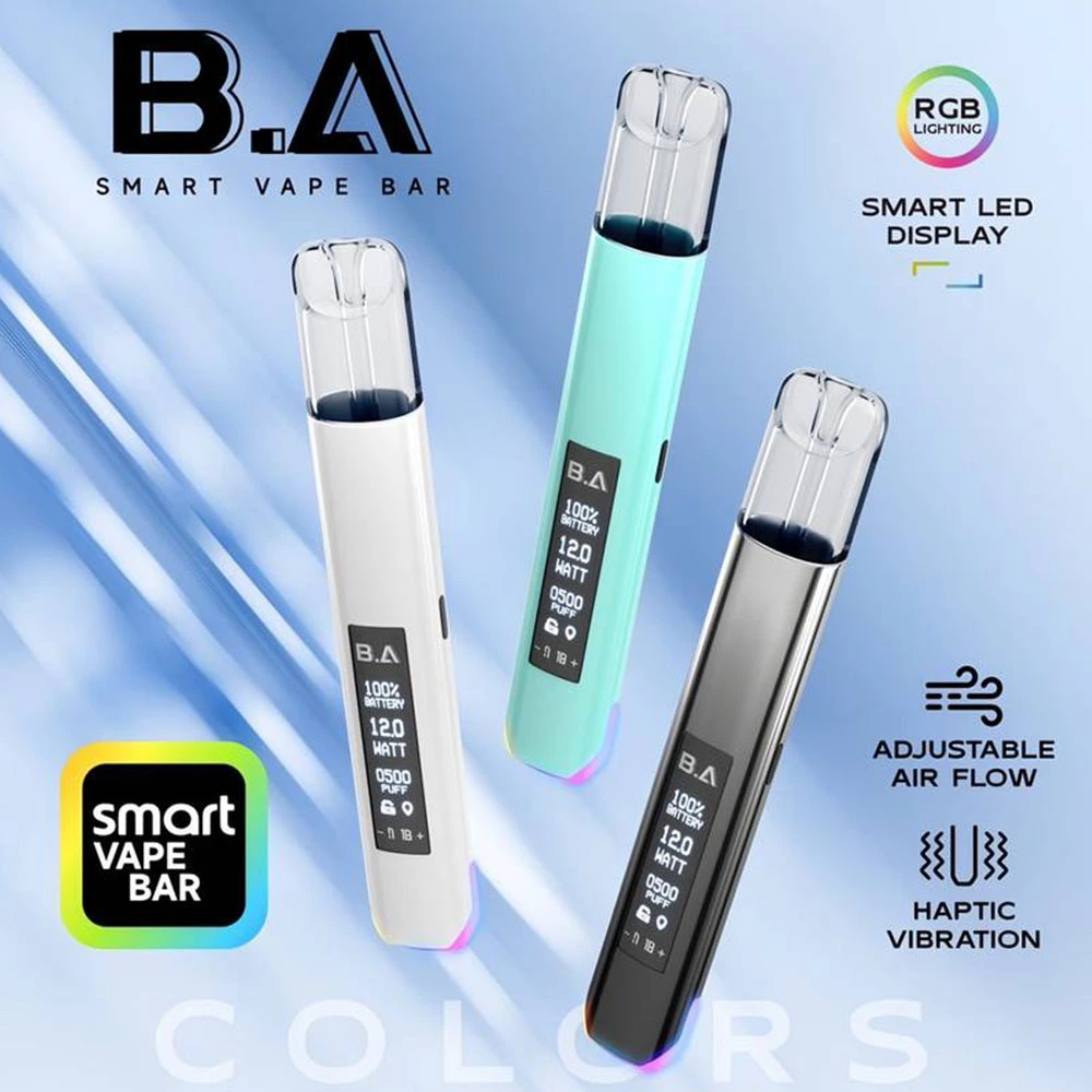 B.a一代電子煙主機.webp B.A 一代通用電子煙主機 Smart Vape Bar 可調式 LED 顯示屏發光煙桿 600mAh 6W-12W (高兼容/RGB炫彩燈效):圖片 1